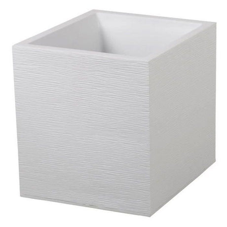 Pot de fleurs Carré 40 cm - EDA - Graphit - 31 L - 39 x 39 x H. 43 cm - Blanc Cérusé