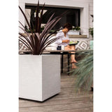 Pot de fleurs Carré 40 cm - EDA - Graphit - 31 L - 39 x 39 x H. 43 cm - Blanc Cérusé