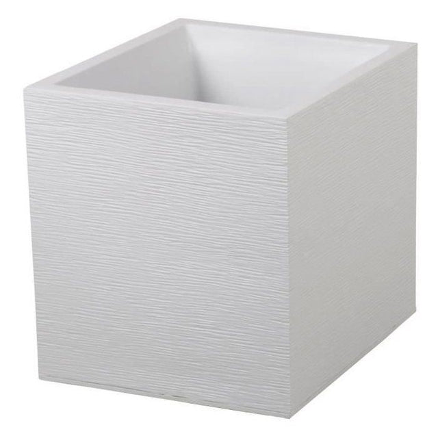 Pot de fleurs Carré 40 cm - EDA - Graphit - 31 L - 39 x 39 x H. 43 cm - Blanc Cérusé