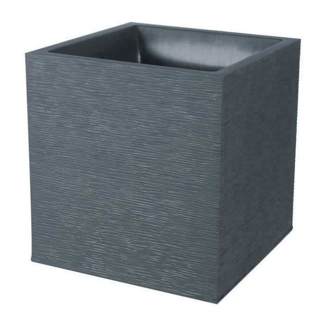 Pot de fleurs Carré 40 cm - EDA - Graphit - 31 L - 39 x 39 x H. 43 cm - Gris Anthracite
