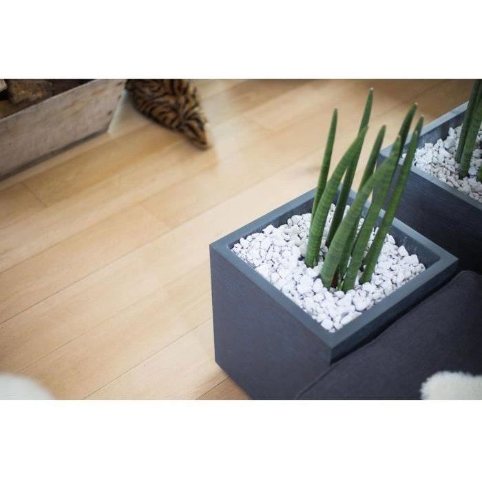 Pot de fleurs Carré 40 cm - EDA - Graphit - 31 L - 39 x 39 x H. 43 cm - Gris Anthracite
