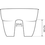 EDA Jardiniere Cavaliere OSAKA 19,5 L - 56 x 30,1 x H.20,6 cm - Vert laurier - Systeme de Fixation - Pour Balcons et Rambardes