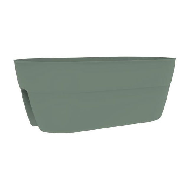 Jardiniere - EDA - Cavaliere OSAKA 19,5 L - 56 x 30,1 x H.20,6 cm - Vert laurier - Systeme de Fixation - Pour Balcons et Rambardes