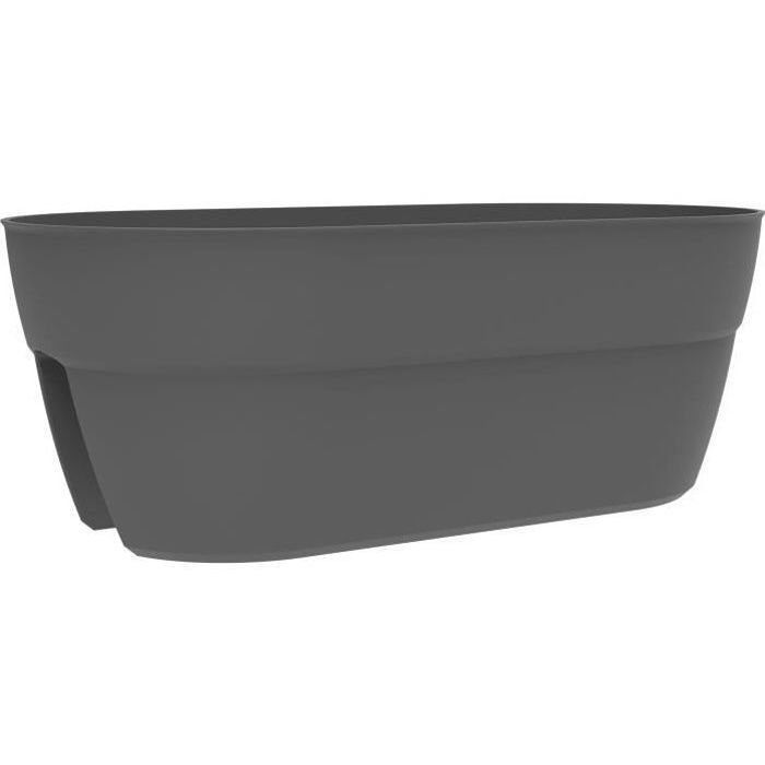 Jardiniere - EDA - Cavaliere OSAKA 19,5 L - 56 x 30,1 x H.20,6 cm - Gris anthracite - Pour Balcons et Rambardes