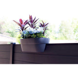 EDA Jardiniere Cavaliere OSAKA 19,5 L - 56 x 30,1 x H.20,6 cm - Gris anthracite - Pour Balcons et Rambardes