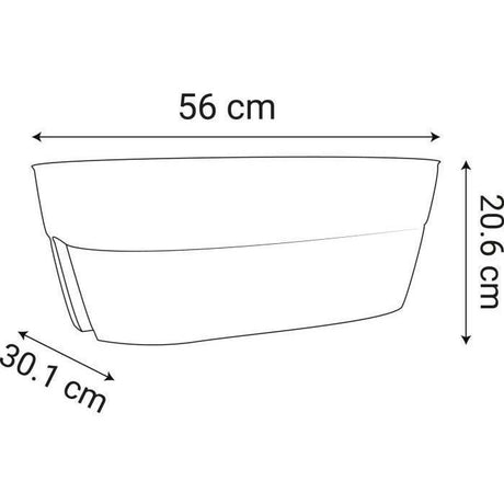 Jardiniere - EDA - Cavaliere OSAKA 19,5 L - 56 x 30,1 x H.20,6 cm - Gris anthracite - Pour Balcons et Rambardes