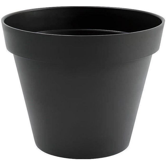 Pot de fleurs Rond - Ř 48 cm - EDA - Toscane - 43 L - Intérieur/Extérieur - Ř 47,5 x H.40 cm - Gris Anthracite
