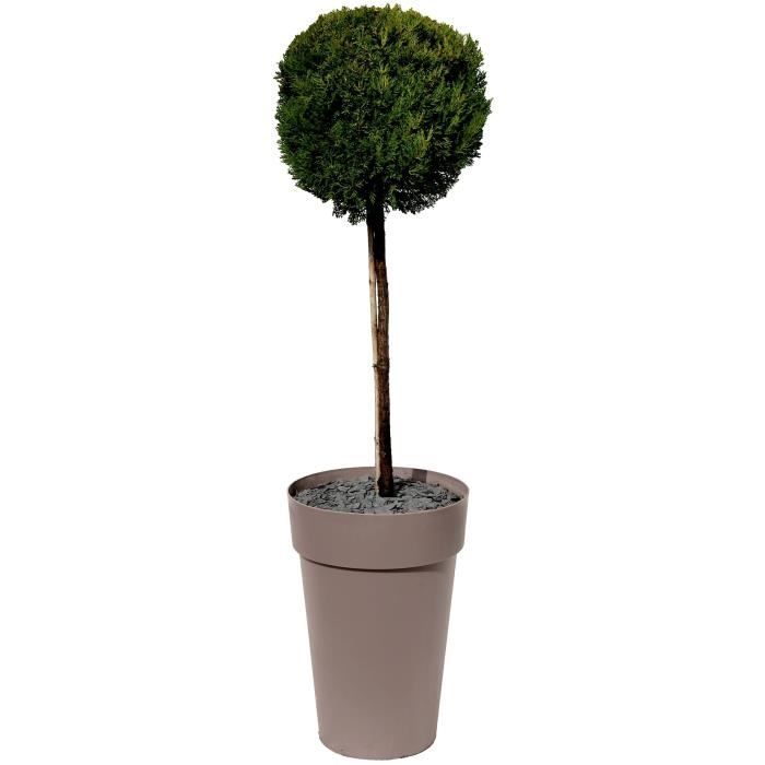 Vase haut Rond Ø 46 cm - EDA - Toscane - 67 L - Ø 46 x H. 65 cm - Taupe