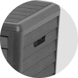 Coffre de jardin en Plastique - EDA - BAYA - 420 L - Décor imitation bois - 117,3 x 54,8 x H. 65,3 cm - Gris anthracite