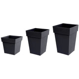 Pot de fleurs Carré XXL 43 cm - EDA - Toscane - 98 L - 43,3 x 43,3 x H. 80 cm - Gris Anthracite