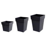 Pot de fleurs XXL carré - Toscane - EDA - 43,3 x 43,3 x H. 80 cm - Intérieur / Extérieur - 98 L - Gris Anthracite