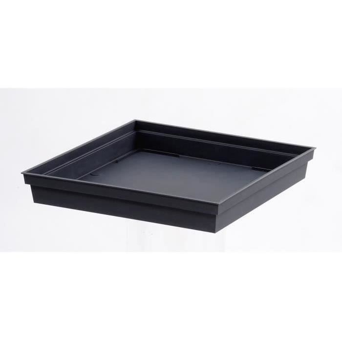 Pot de fleurs Carré XXL 43 cm - EDA - Toscane - 98 L - 43,3 x 43,3 x H. 80 cm - Gris Anthracite