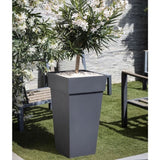 Pot de fleurs Carré XXL 43 cm - EDA - Toscane - 98 L - 43,3 x 43,3 x H. 80 cm - Gris Anthracite