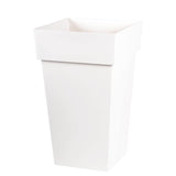EDA Pot de fleurs haut carré TOSCANE - 62 L - 39 x 39 x H 65 cm -Blanc