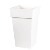 EDA Pot de fleurs haut carré TOSCANE - 62 L - 39 x 39 x H 65 cm -Blanc