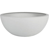 Pot vasque Ř 40 cm - EDA - Graphit Up - 14,9 L - Intérieur/ Extérieur - Décor Graphique - Ř 40 x H. 16,5 cm - Blanc Cérusé