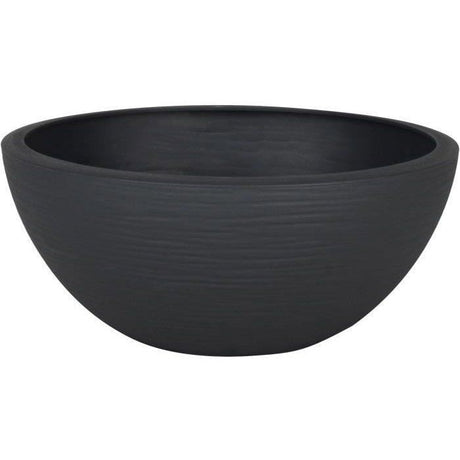 Pot vasque Ř 25 cm - EDA - Graphit Up - 3,3 L - Intérieur/ Extérieur - Décor Graphique - Ř 24,5 x H. 10,5 cm - Gris Anthracite