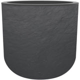 Pot de fleurs Rond - EDA - Volcania Up - 67 L - Intérieur/Extérieur - Décor Pierre - Ø 48,5 x H. 46,2 cm - Gris Anthracite