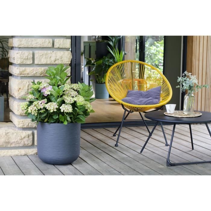 Pot de fleurs Rond 50 cm - EDA - Graphit Up - 67 L - Ø 48,5 x H. 46,2 cm- Gris anthracite