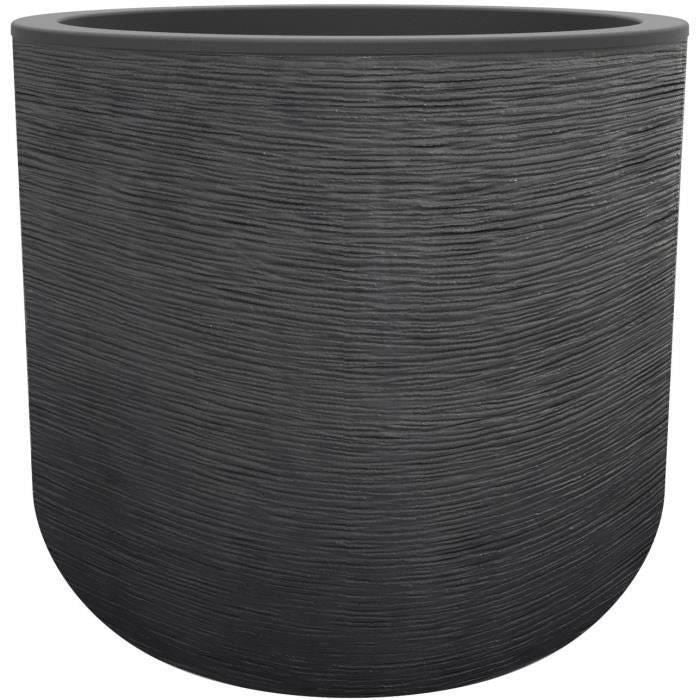 Pot de fleurs Rond 50 cm - EDA - Graphit Up - 67 L - Ø 48,5 x H. 46,2 cm- Gris anthracite