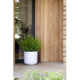 Pot de fleurs Rond 40 cm - EDA - Graphit Up - 32,5 L - Intérieur/ Extérieur - Décor Graphique - Ř 38,5 x H. 36,8 cm - Blanc Cérusé