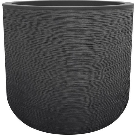 Pot de fleurs Rond 50 cm - EDA - Graphit Up - 67 L - Intérieur/ Extérieur - Décor Graphique - Ř 48,5 x H. 46,2 cm- Gris anthracite