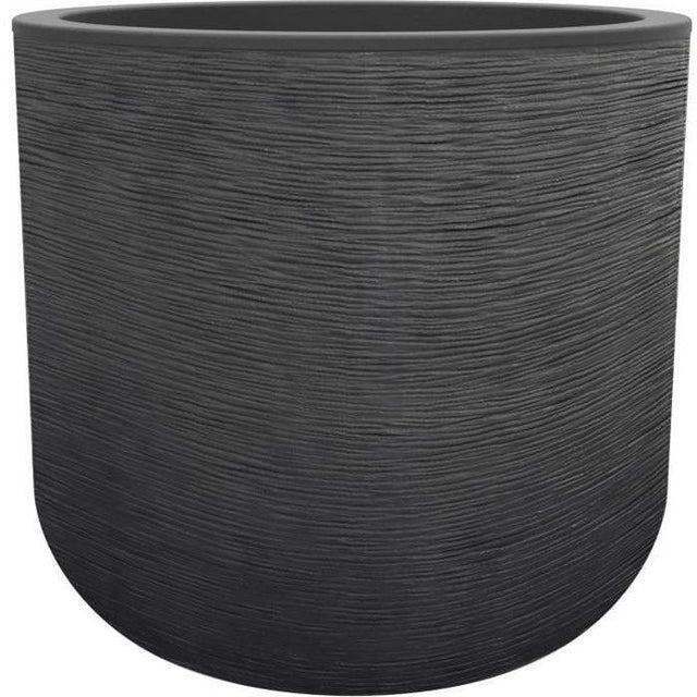 Pot de fleurs Rond 50 cm - EDA - Graphit Up - 67 L - Intérieur/ Extérieur - Décor Graphique - Ř 48,5 x H. 46,2 cm- Gris anthracite
