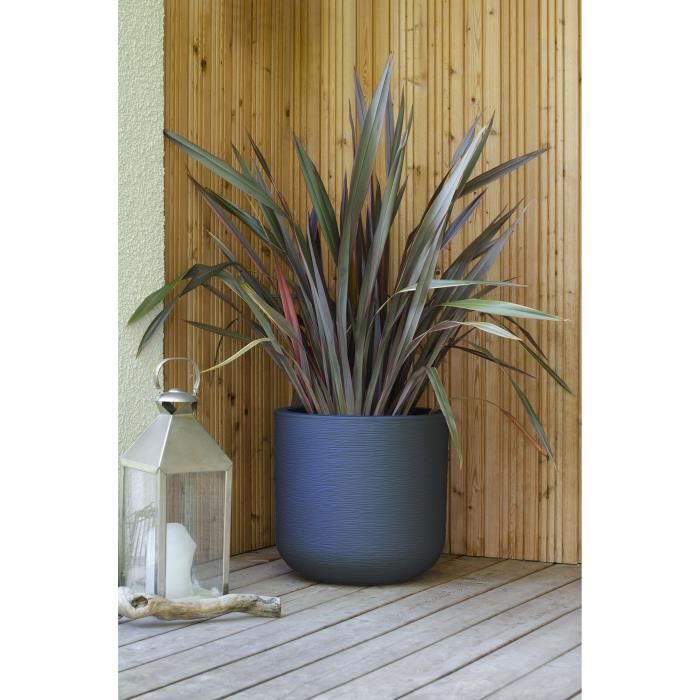 Pot de fleurs Rond 50 cm - EDA - Graphit Up - 67 L - Ø 48,5 x H. 46,2 cm- Gris anthracite