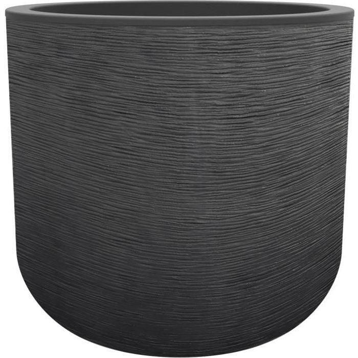 Pot de fleurs Rond 50 cm - EDA - Graphit Up - 67 L - Ø 48,5 x H. 46,2 cm- Gris anthracite