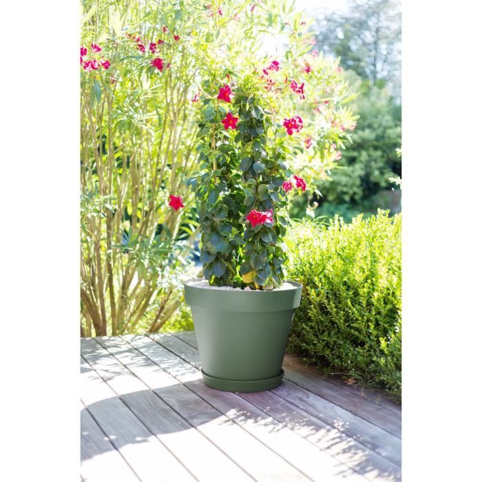 EDA Pot de fleurs rond TOSCANE - 76 L - Ø 60 x H 47 cm - Vert laurier