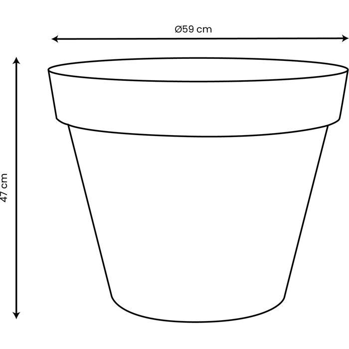 Pot de fleur Rond - Ř 60 cm  - EDA - Toscane - 76 L - Intérieur/Extérieur - Ř 60 x H 47 cm - Vert laurier