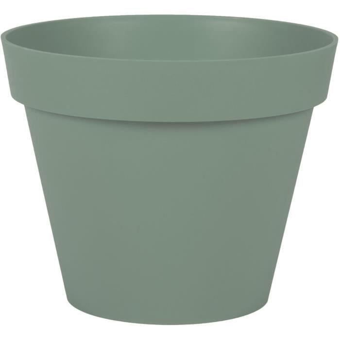 EDA Pot de Fleur Rond TOSCANE Ø 30 cm - Volume 10 L - Ø 29,5 x H.24 cm - Vert laurier