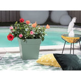 Pot de fleurs Carré 32 cm - EDA - Toscane - 22 L - 32 x 32 x H.32 cm - Vert Laurier