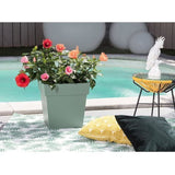 Pot de fleur carré - Toscane - EDA - 32 x 32 x H. 32 cm - Intérieur / Extérieur - 22L - Vert Laurier