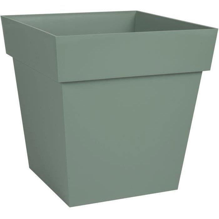 Pot de fleur carré - Toscane - EDA - 32 x 32 x H. 32 cm - Intérieur / Extérieur - 22L - Vert Laurier