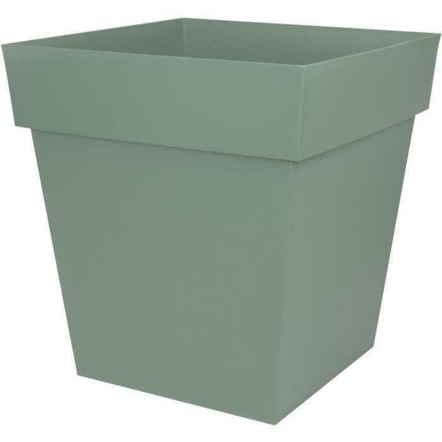Pot de fleur carré - Toscane - EDA - 49,5 x 49,5 x H.52,5 cm - Intérieur / Extérieur - 87L - Vert Laurier