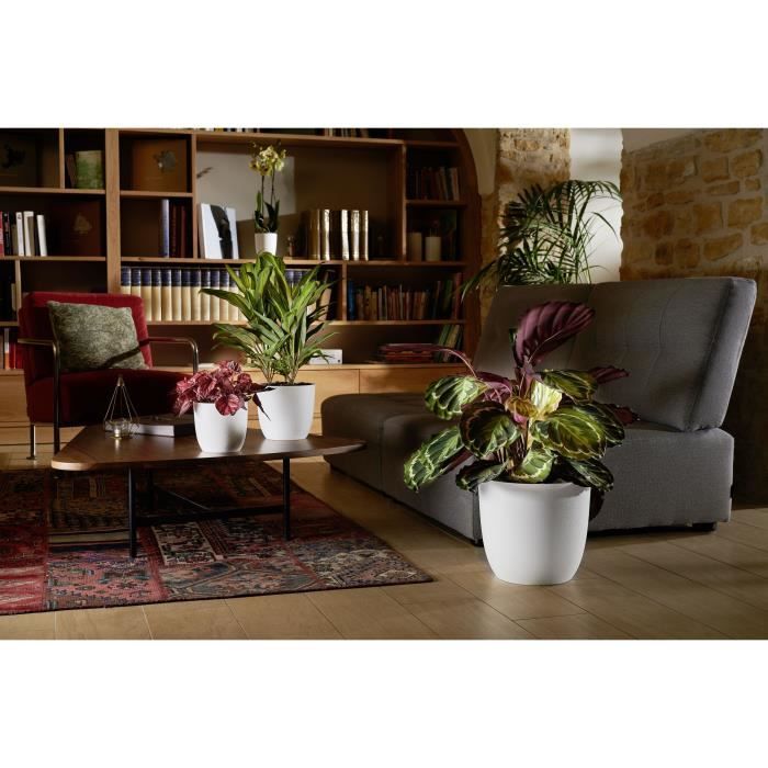 EDA Cache-pot OPALE - 14,8 L - Ø 29,5 x H.27,1 cm - Blanc ivoire