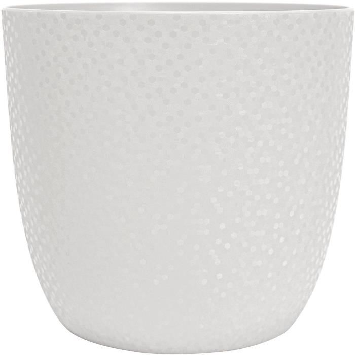 Cache-pot - EDA - OPALE - 14,8 L - Ř 29,5 x H.27,1 cm - Blanc ivoire