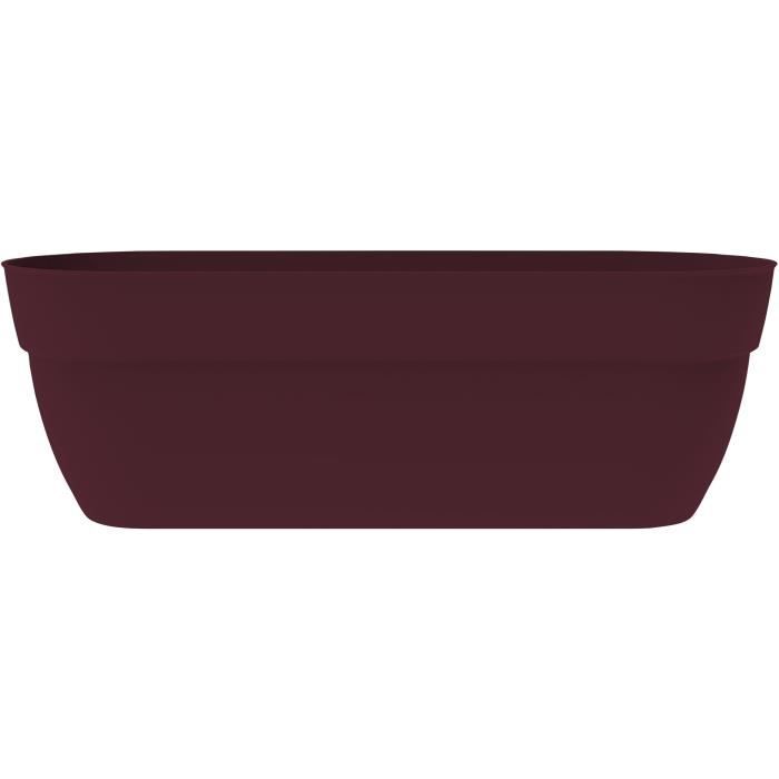 EDA Jardiniere Basse Osaka 38 L - avec Barre Métallique de Renfort - 77,3 x 30,7 x H.25,9 cm - Rouge bourgogne