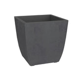 EDA Pot de fleurs Carré DIVA BASALT -  42 L - 43,5 x 43,5 x H.44,2 cm - Bac intérieur amovible - Gris anthracite