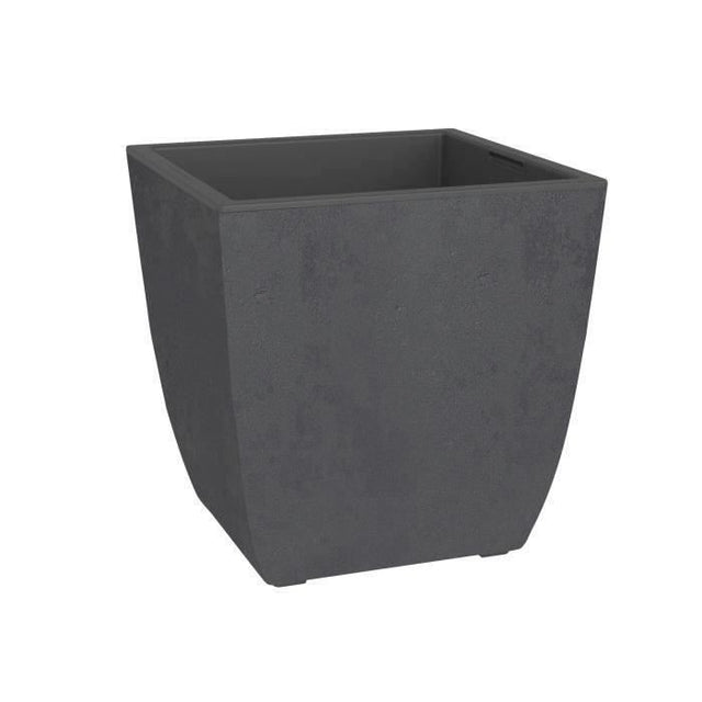 Pot de fleurs - EDA - Carré DIVA BASALT -  42 L - 43,5 x 43,5 x H.44,2 cm - Bac intérieur amovible - Gris anthracite