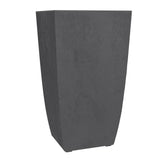 EDA Pot de fleurs Carré haut DIVA BASALT - 42 L - 43,5 x 43,5 x H.78.2 cm -Bac intérieur amovible - Gris anthracite