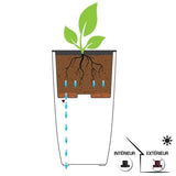 EDA Pot de fleurs Carré haut DIVA BASALT - 42 L - 43,5 x 43,5 x H.78.2 cm -Bac intérieur amovible - Gris anthracite