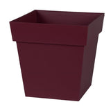 EDA Pot de fleurs carré TOSCANE - 22 L - 32 x 32 x H 32 cm - Rouge bourgogne