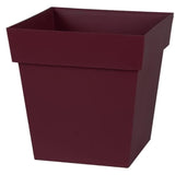 EDA Pot de fleurs carré TOSCANE - 22 L - 32 x 32 x H 32 cm - Rouge bourgogne