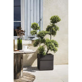 Bac a fleurs Carré 40 cm - EDA - CAREL - 26 L - Avec roulettes - Extérieur ou intérieur - 39 x 39 x H.39 cm - Gris Anthracite