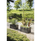 Jardiniere 80 cm - EDA - CAREL - 63 L - Avec roulettes - Extérieur ou intérieur - 78 x 39 x H.39 cm - Gris Anthracite