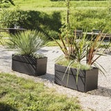 Jardiniere 80 cm - EDA - CAREL - 63 L - Avec roulettes - Extérieur ou intérieur - 78 x 39 x H.39 cm - Gris Anthracite