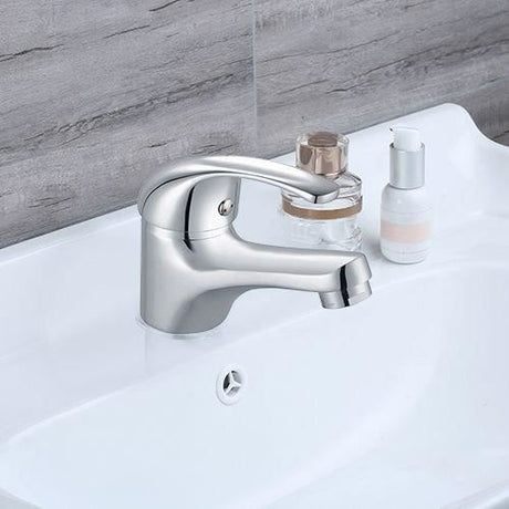 Mitigeur lavabo - EDOUARD ROUSSEAU - Cardiff - Cartouche céramique Ř 40 mm - Aérateur réducteur de débit - Bec fixe - Chromé