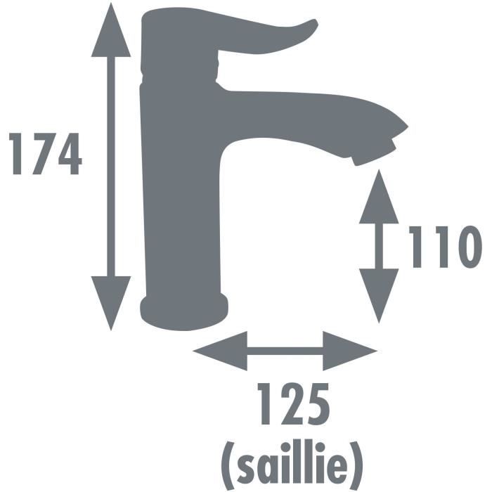 Mitigeur de lavabo - EDOUARD ROUSSEAU - Rangoon - Aérateur réducteur de débit - Cartouche céramique Ø 35 mm - Chromé